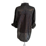 Gloria Vanderbilt | Women's Amanda Shirt Button Down Black Metallic Large LWT Photo 5
