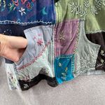 Sacred Threads  Jacket Womens M/L Baby Blue Patchwork‎ Embroidered Full Zip Hood Photo 3