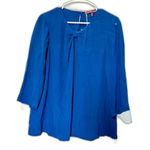 Vintage NWT Comptoir Des Cotonniers Blue Pleated Blouse Sz XL 3/4 sleeve Photo 0