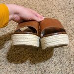 Freebird Leather Cognac Brown Platform Espadrille Wedge Heel Sandals Slip On Size 10 Photo 5