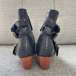 Matisse Harvey Snakeskin Buckled Ankle Boot Black Size 6.5 Photo 6