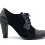 Franco Sarto  Black Leather Oxford Lace up Heels Photo 2