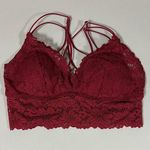 Victoria's Secret Red Burgundy Floral Lace Padded Wireless Bra Bralette Brassiere Lingerie Size M ♥️ Photo 0