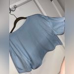 SheIn Baby Blue Cropped Short Sleeve Tshirt Sun Moon Cloud Boho Size Medium Photo 1