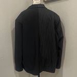 Pretty Little Thing Black and White Pinstripe Blazer Photo 5
