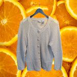 Emma James Woman’s Beige Long Sleeve Button Front Crochet Knit Cardigan Size XL Photo 1