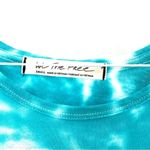 Free People  Teal Waters Tie Dye Boho Sleeveless Peplum Anytime Tank Top Shirt Photo 7