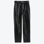 Ted Baker 💕💕 Faydell Pleather Belt Detail Trouser ~ Black US 10 NWT Photo 12