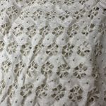 Paper + Tee  Eyelet Lace Ruched Trim Crop Top in Off White Size Large Photo 4