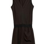 Theory  NWT Women’s Size 2 Black Drapey Crepe Lewie Crewneck Sleeveless Romper Photo 2