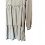 ZARA Women's Size Medium Beige Chic Tiered Shirt Dress Light Gray Mini Summer Photo 8