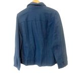 Chico's  Colonial Coast Blue Linen Blend Shaped Solid Denim Jacket NWT Size Large Photo 1