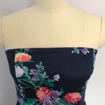 New York & Co. Navy Floral Strapless Dress Photo 4