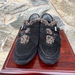 Stuart Weitzman Shearling & Suede Leather Black Buckle Shoes Photo 2