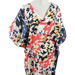Ginger Abstract LagenLook Kaftan Kimono Maxi Dress Small Medium Art to Wear Red Photo 1