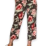 Tommy Bahama Silk Pants Hibiscus Stretch Straight Drawstring Brown 16 40"x32" Photo 0