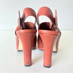 Cole Haan  Women's Brown Leather Pumps Peep Toe Slingback Block Heels Size 8 Photo 3