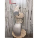  Trac Beige Lace Crop Top Bralette Bustier Size L Photo 5