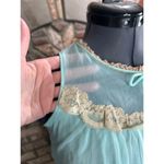 Pajama top satin lace and sheer aqua blue tan Size XL Photo 3