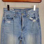 American Eagle Blue Distressed Mom Jean Ripped Knee Fashion Photo 2