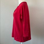 kim rogers Scoopneck Henley 3/4 Sleeve TShirt Red Size Medium Photo 3
