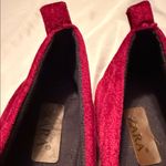 ZARA Women's Rich Red Velvet Loafers Photo 1