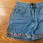 Chazzz Denim Shorts with Floral Embroidery Size 3 Blue Photo 1