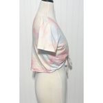 Hollister  Tee Shirt Baby Tee Crop Top Pastel Tie Dye Wrap Front Pink Blue‎ Large Photo 4