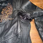 Harley Davidson Leather Embroidered Ridng Jacket Black Size L Photo 4