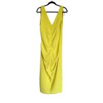 ZARA NWOT   Center Ruched Detail V-Neck Wide Straps Yellow Midi Dress Photo 11