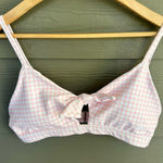 Like New Albion Fit "Off the Hook" Bikini Top Large L Pink Gingham $88 Adjustabl White Photo 0