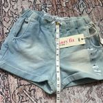Ymi  NWT Jeans Kozy Fit Knit Denim Shorts High Rise Light Wash Blue Size  Medium Photo 8