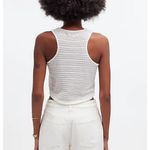 Madewell  Crochet Knit Cutaway Tank Cropped Lighthouse Cotton Blend Cream M NWT Photo 2