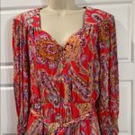 Gilner Farrar paisley mini dress small Red Photo 1