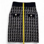 Beulah Black White Tweed Knit Skirt – High Waist, Pencil Fit, Elegant Classic Look NWOT Photo 2