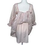 Thirty Thirty Babydoll Mini Dress Women Medium Pink Roses Flowers Photo 4