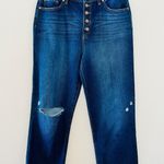 Sincerely Jules NEW Dark Wash Denim High Rise Button Front Straight Leg Jeans Photo 0
