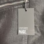 Paige  Aideen High Rise Mini skirt Coated Black Sheen Zipper Pockets Size 31 Punk Photo 3