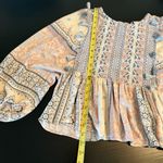 American Eagle  Outfitters Boho Top in Blue and Cream Photo 1