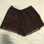 Lily White Black Crochet Shorts with Bow Tie Front Photo 0