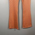 ZARA Women  HIGH‎ RISE FLARED JACQUARD PANTS ORANGE MULTI 70s Photo 3