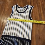 Jason Wu  collective Sleeveless Blue White Stripe pleated knit Mini Casual dress Photo 4
