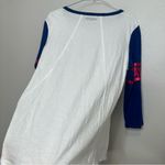 5th & Ocean Kansas Jayhawks Women’s Glitter Bling Logo 3/4 Sleeve Raglan Raw Hem Sz Large Photo 6