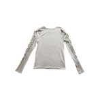 Free People We The Natasha Tee Small White Ruffles Ruched Long Sleeves Top Fall Photo 7