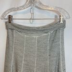 Monteau Black and White Striped Textured Knit Sweater Fall Midi Skirt Photo 2