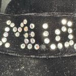 Vintage Y2K Black Velvet Platform Rhinestone Loafers Size 7.5 Photo 6