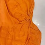 Maje Routila Wrap-Effect Cold-Shoulder Ruffled Broadcloth Dress - Orange Photo 4