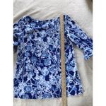 Lilly Pulitzer  Small Tunic Top Boat Neck Blue/White Pretty Peas Cotton Spandex Photo 6