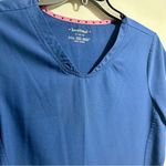 Heart soul  Blue Relaxed Fitted Short Sleeve Scrub Top (1024) Photo 1