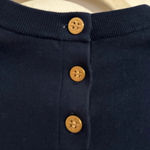 Tory Burch Silk print front patch navy light sweater Photo 3